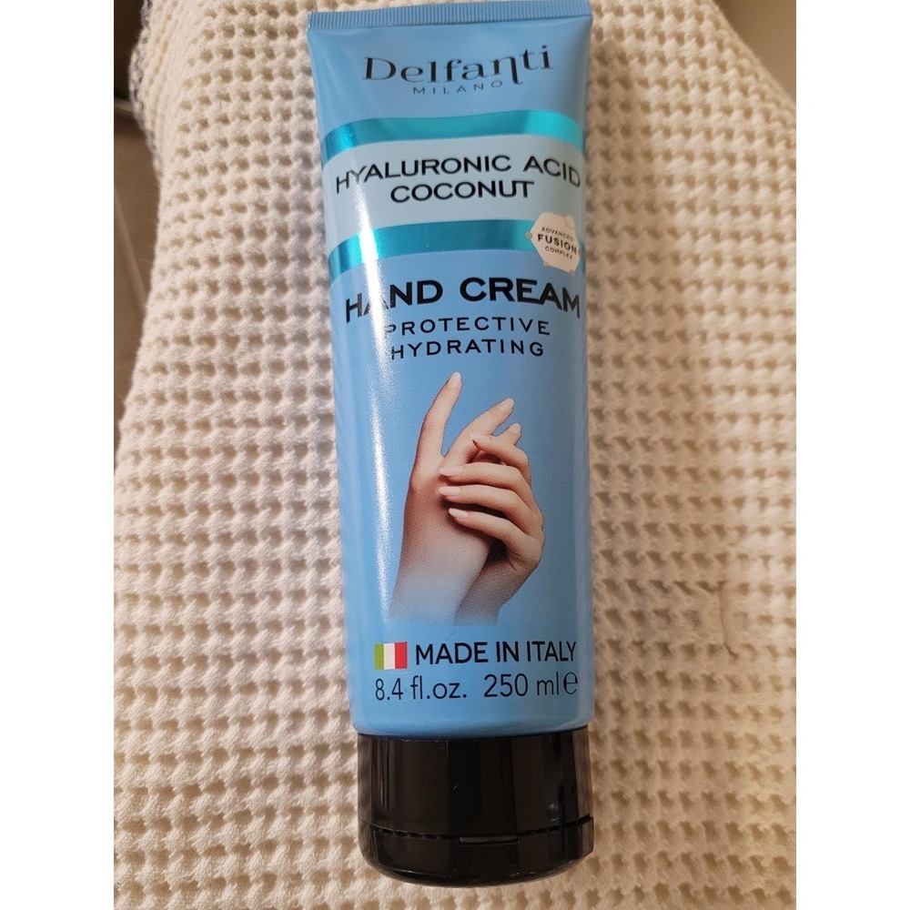 Delfanti Milano Hyaluronic Acid Coconut Vegan Hand Cream Hydrating‎ 8.4oz Italy